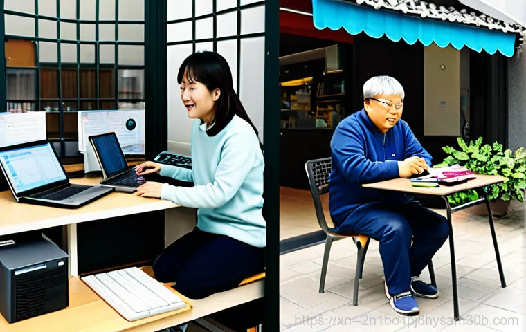 상암동 VENDOR_DEFINED_ERROR - "A friendly computer technician (Dongnaehyung Computer style, approachable) in Sangam-dong, wearing ...