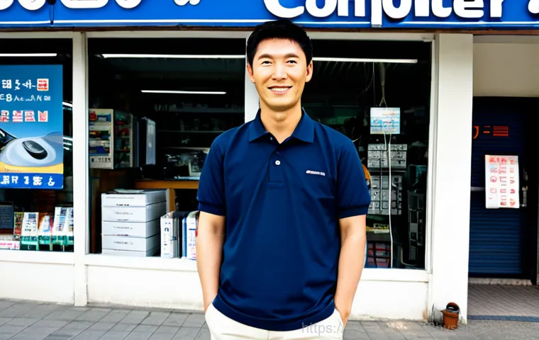 상일동 STATUS_MEMORY_ACCESS_DENIED - "A computer repair technician in Sangil-dong, South Korea, wearing a professional uniform, fixing a ...