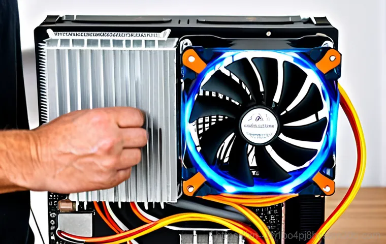 사간동 쿨러조립 및 교체수리 - The Cooler Crossroads: Air vs. Liquid Upgrade**

**Prompt:** A skilled computer technician, wearing ...