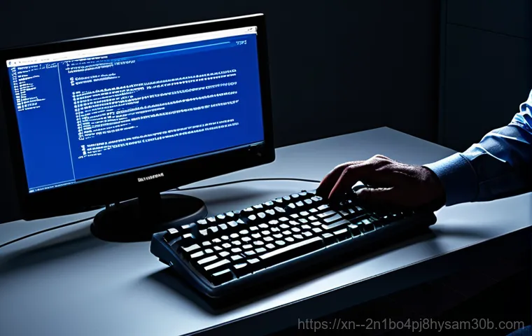 무교동 STATUS_INVALID_DEVICE_REQUEST - **Prompt for STATUS_INVALID_DEVICE_REQUEST:**
    A stressed user, illuminated by the cold blue glow...