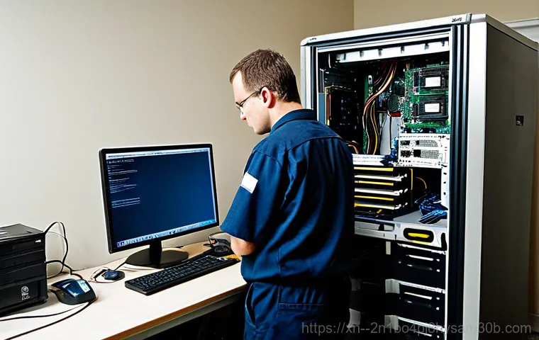 소공동 본체 꺼졌다 켜졌다 할때 - **Prompt 2: Detailed RAM Troubleshooting**
    An extreme close-up shot of skilled hands meticulousl...