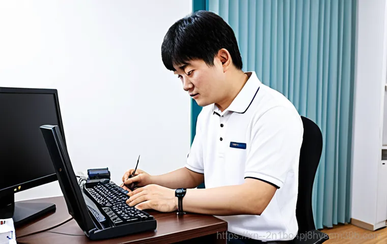 현천동 컴퓨터 desktop 출장방문수리점 - Sudden Computer Breakdown in Hyoncheon-dong**
    "A close-up shot of a person in their late 20s to ...