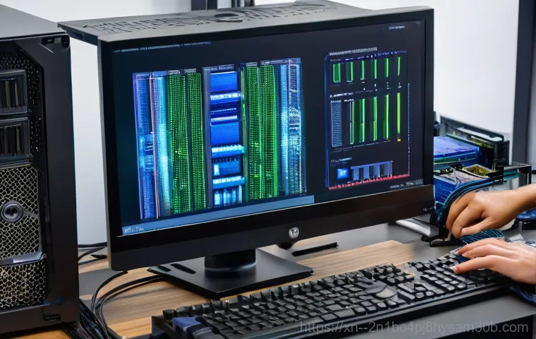 관철동 KERNEL_SECURITY_CHECK_FAILURE - A young adult, frustrated and with a worried expression, stares intensely at a computer monitor disp...