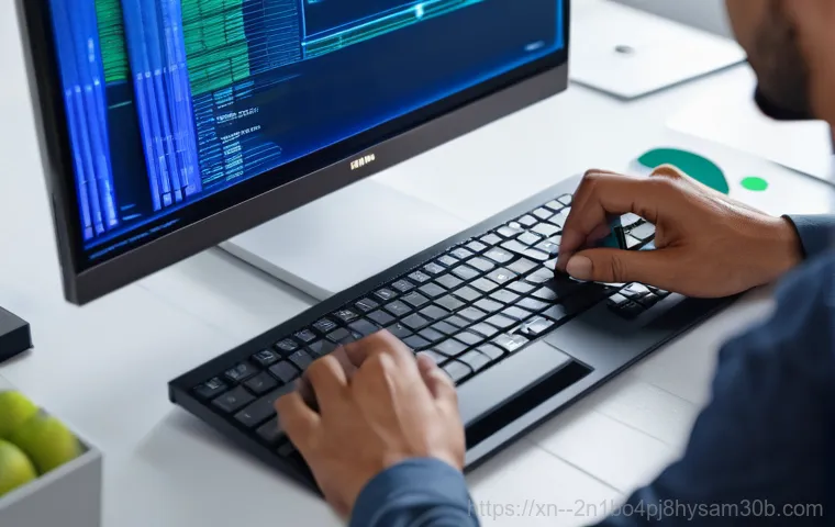 현석동 SYSTEM_THREAD_EXCEPTION_NOT_HANDLED - A person with a focused expression is leaning over an open computer tower on a clean workshop desk. ...