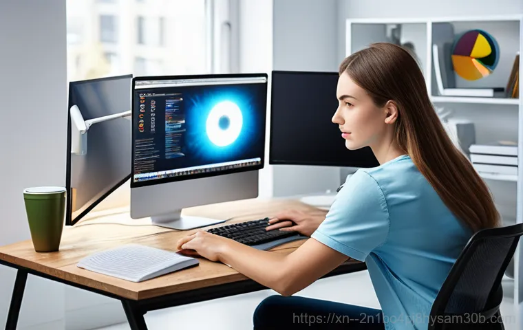 후암동 STATUS_KERNEL_HANDLE_INVALID - A focused individual, appearing as a skilled computer user or technician, is intently working on an ...