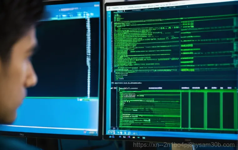 미성동 KERNEL_MODE_HEAP_CORRUPTION - A close-up shot of an open desktop computer tower on a workbench. A pair of gloved hands (gender-neu...