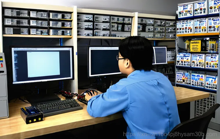 북창동 프리도스 윈도우설치 - **Prompt 1:** A young adult, looking frustrated and overwhelmed, sits at a clean, modern desk in a w...