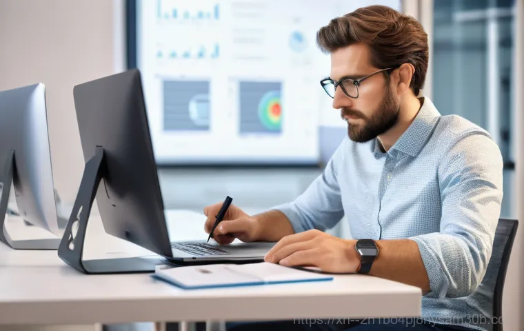 고양시 STATUS_MEMORY_ACCESS_DENIED - A young adult (gender-neutral, mid-20s, wearing a comfortable hoodie and jeans) is sitting at a desk...