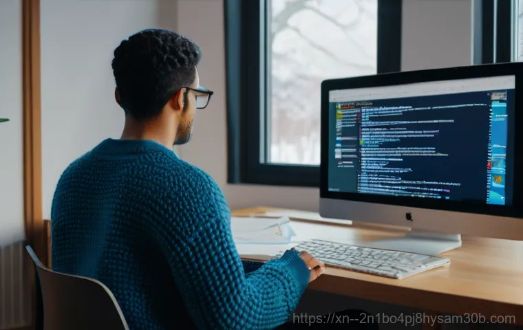 원흥동 STATUS_KERNEL_MODULE_NOT_FOUND - A person in their late 20s or early 30s, dressed casually but neatly, sitting at a modern desk with ...