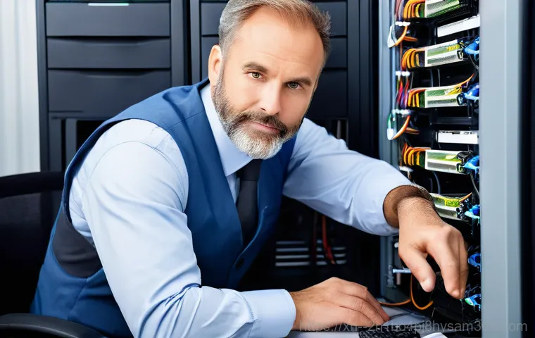 공릉동 중고컴퓨터 pc 출장판매설치 - A professional technician, a friendly and capable man in his late 30s wearing a clean company unifor...