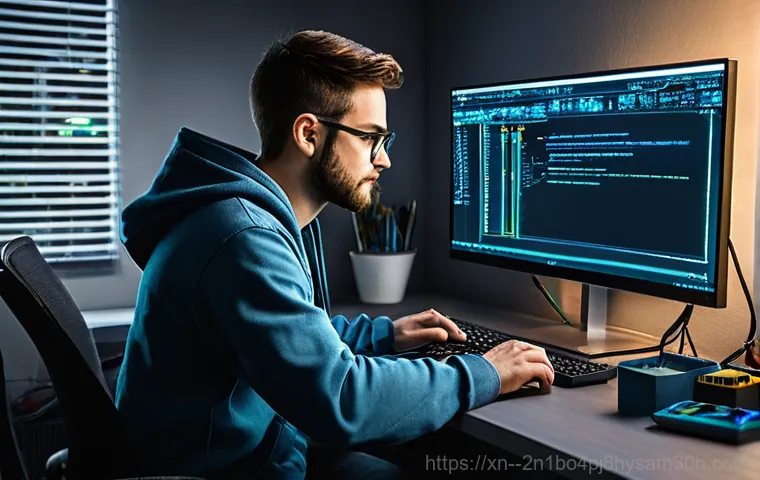 동작동 DRIVER_VERIFIER_DETECTED_VIOLATION - **Image Prompt 1: The Sudden Blue Screen Alarm**
    A young adult, looking distressed and slightly ...