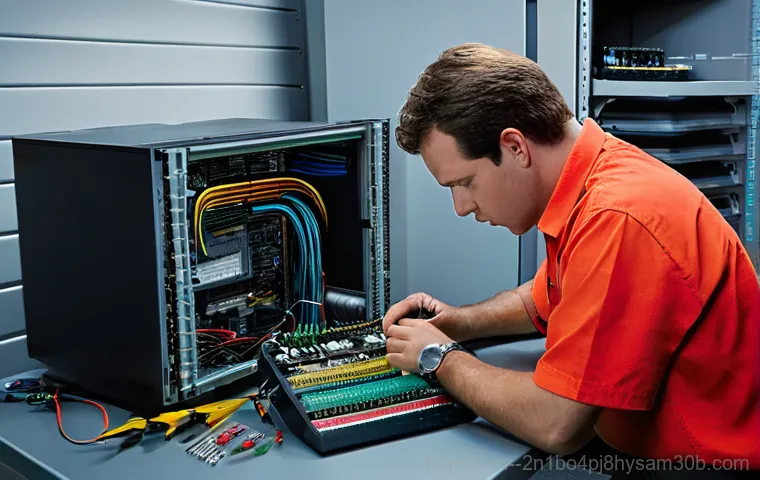 옥천동 UNEXPECTED_KERNEL_MODE_TRAP - A detailed shot of gloved hands carefully re-inserting a RAM stick into a slot on a computer's mothe...