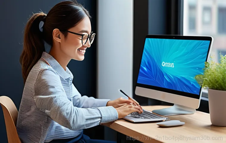 수표동 STATUS_DISK_FULL - **Prompt: Digital Clutter Overload**
    A wide shot of a contemporary home office desk. On the desk...