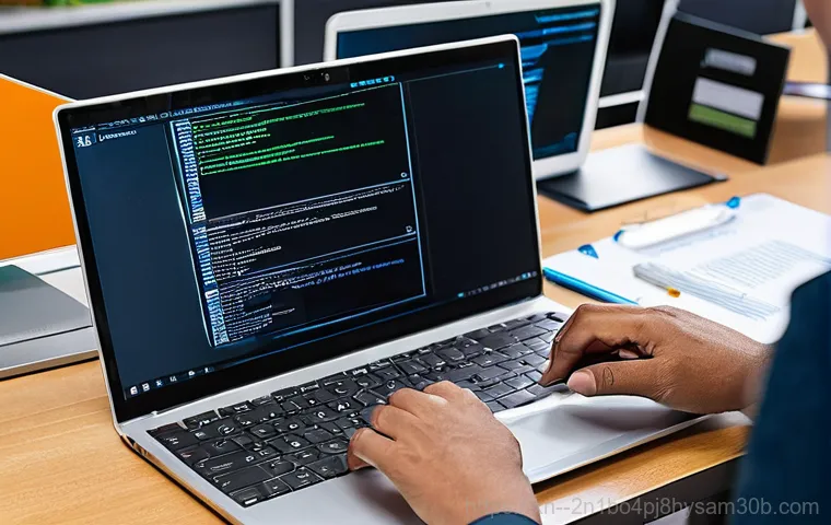계동 BAD_SYSTEM_CONFIG_INFO - **Prompt:** A young adult, looking visibly frustrated and disheartened, sits in front of a desktop c...