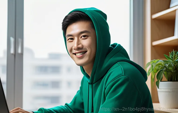 신림동 pc복구중 - A professional and focused data recovery technician, a male in his late 30s, wearing a clean, smart-...