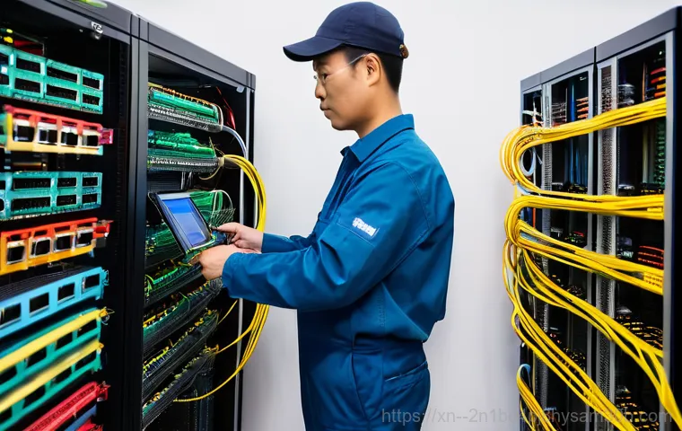 일산동구 네트워크구축 설정 및 세팅오류해결 - A busy, modern office in Ilsandong-gu, South Korea, with several frustrated office workers in their ...
