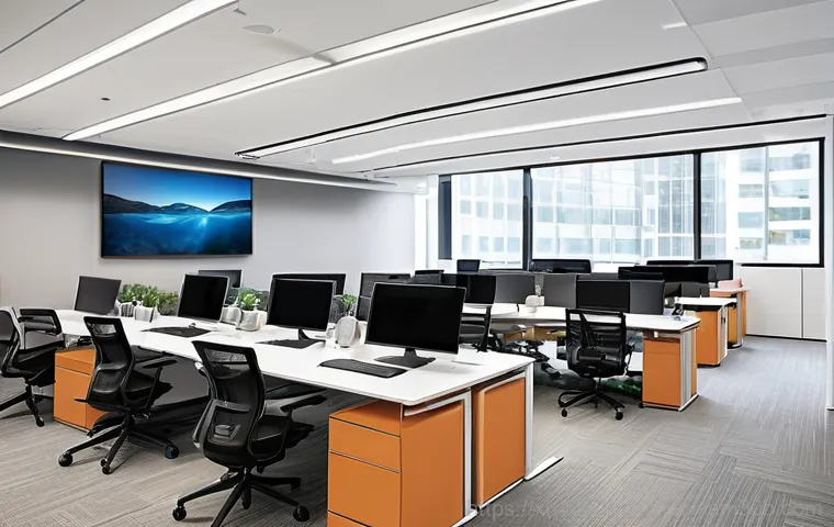 일산동구 네트워크구축 설정 및 세팅오류해결 - A professional network technician, a man in his late 30s wearing a clean work uniform and a tool bel...