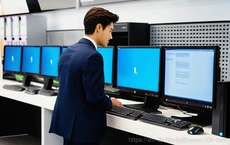 동작동 중고컴퓨터 pc 출장판매설치 - **Prompt:** A professional and friendly computer technician, wearing a clean, branded uniform, exper...