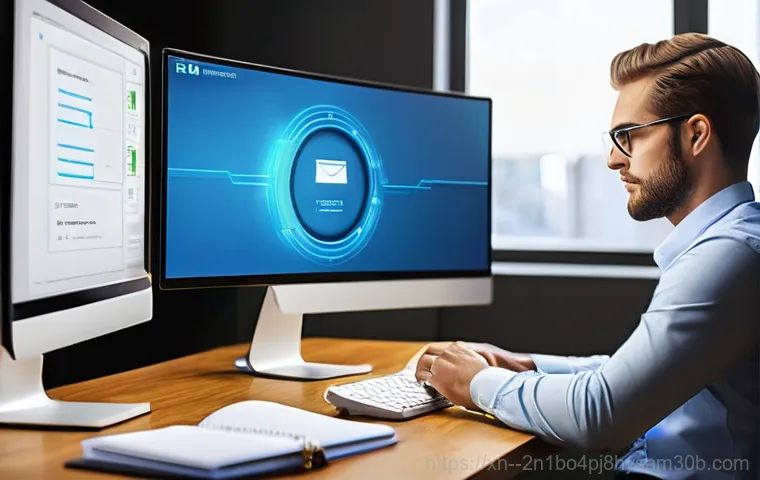 과천동 STATUS_KERNEL_REGISTRY_ERROR - A person (wearing a casual shirt and jeans) sits at a computer desk, looking visibly frustrated and ...