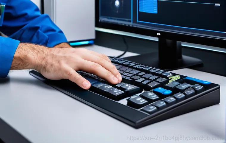 노량진 조립컴퓨터 pc 출장판매설치 - A skilled computer technician, a man in his 30s wearing a clean company uniform and carrying a profe...