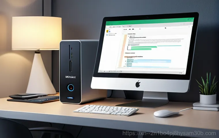 부림동 STATUS_DISK_CORRUPTION - **Prompt 2: The Struggling System's SOS**
    A bright, clean, and modern desk setup, seen from a sl...