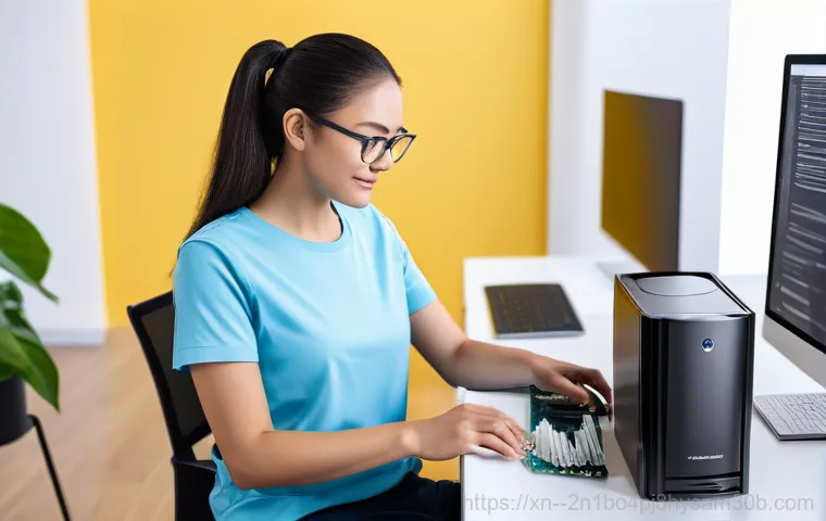 우이동 STATUS_KERNEL_MODULE_INVALID - A realistic and slightly tense image of a person (mid-20s to 30s, wearing a clean, casual long-sleev...