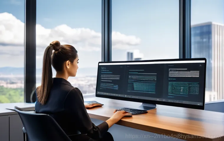 백석동 STATUS_IMAGE_ACCESS_DENIED - **Focused Administrator Debugging File Permissions:** A male IT administrator in his early 30s, wear...