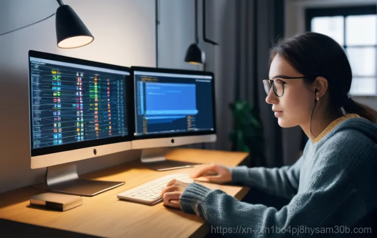 명일동 STATUS_DISK_CORRUPTION - A person, dressed in casual everyday clothes, intently listening to an old desktop computer tower fr...