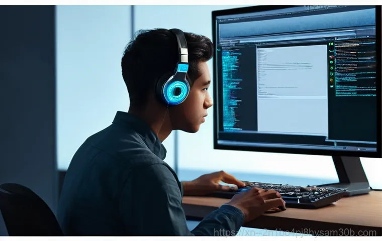 대방동 STATUS_DISK_CORRUPTION - **Prompt:** A young professional, male or female, sits slumped at a modern desk in a home office, ba...