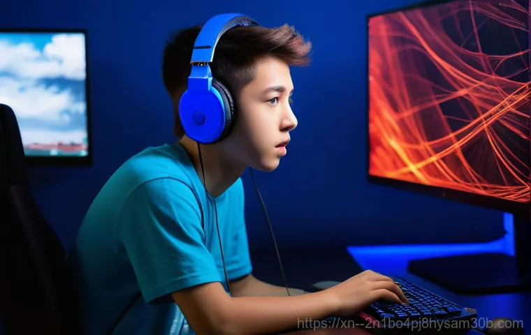 정동 HARDWARE_INTERRUPT_STORM - **Prompt:** A young, frustrated person (gender-neutral, wearing casual clothes) sitting in front of ...