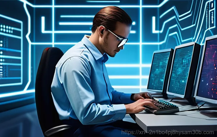 망우동 PAGE_TABLE_CORRUPT - **Prompt 1: Digital Disarray**
    A person, appearing slightly puzzled and concerned, sits in front...