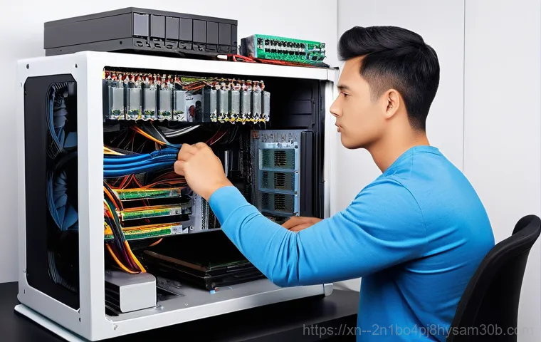 역삼동 STATUS_KERNEL_BOOT_DRIVE_ERROR - **Prompt 1: Initial Panic and Error Message**
    "A person, visibly distressed and frustrated, sits...