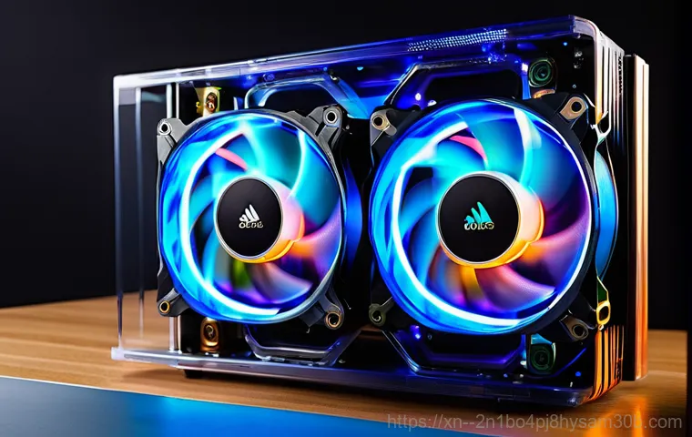 신천동 쿨러조립 및 교체수리 - **Prompt 1: Overheating Gaming PC**
    A close-up, dynamic shot of a high-end gaming PC tower with ...
