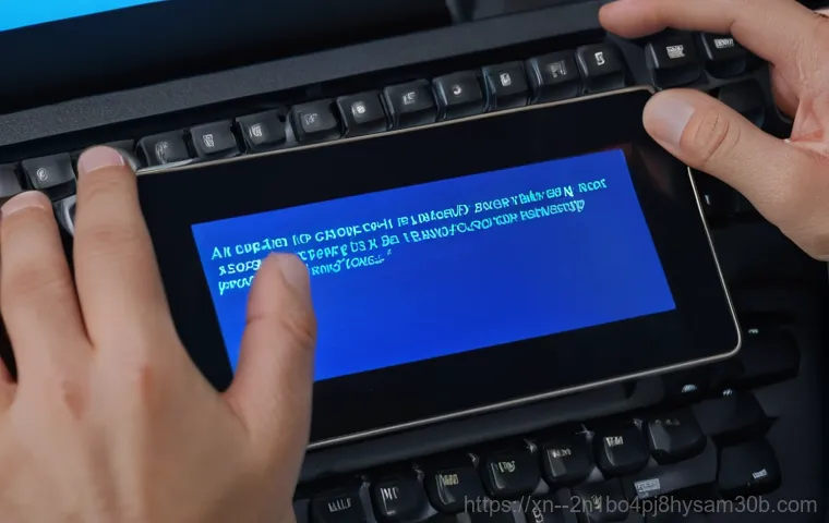이문동 윈도우7 windows7 재설치 포맷  초기화 - **Image Prompt 2: Creating a Windows 7 Bootable USB**
    "A close-up shot focusing on a pair of han...