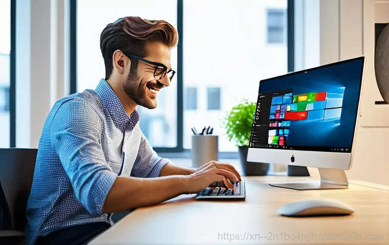 원신동 윈도우10 windows10 재설치 포맷  초기화 - **Image Prompt 2: The Process of Windows 10 Reinstallation via USB**
    A focused, eye-level shot s...
