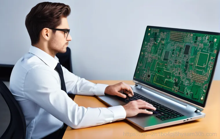 장안동 STATUS_KERNEL_MODULE_INVALID - A young adult, perhaps in their late 20s, with a look of intense frustration and confusion, sits in ...