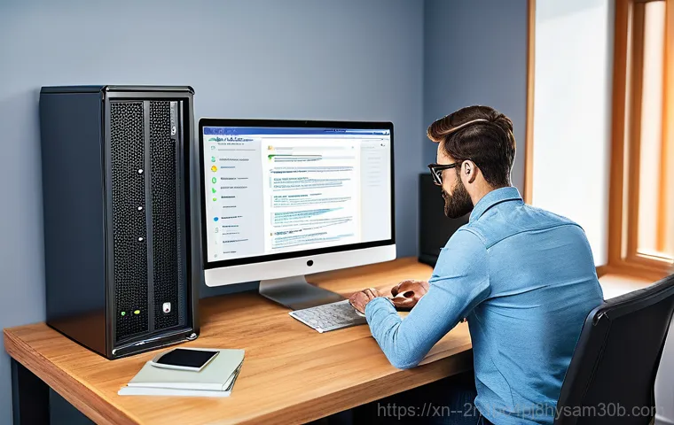 장안동 STATUS_KERNEL_MODULE_INVALID - A highly focused individual, wearing smart-casual attire, is deeply engrossed in troubleshooting a c...