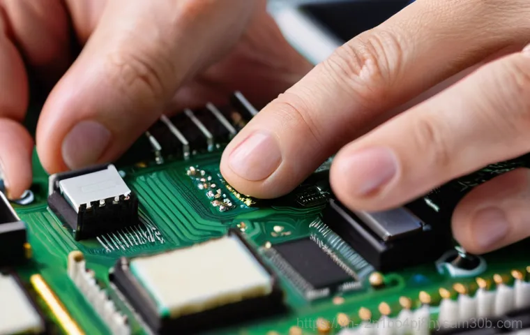 가양동 신호없음 - **Image Prompt 2: Inspecting Graphics Card Inside PC Case**
    A focused shot inside an opened desk...