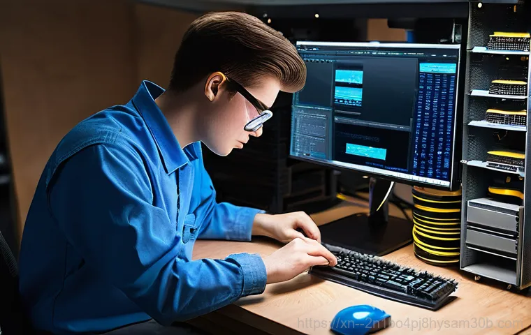 마천동 STATUS_STACK_UNDERFLOW - **Prompt:** A young adult, visibly frustrated and a bit disheveled, sits hunched over a desk in a di...