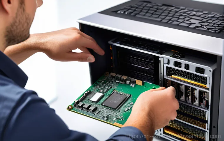 삼전동 그래픽카드조립 및 교체수리 - **Prompt 2: Detailed Graphics Card Compatibility Check**
    "An adult person, gender-neutral, weari...