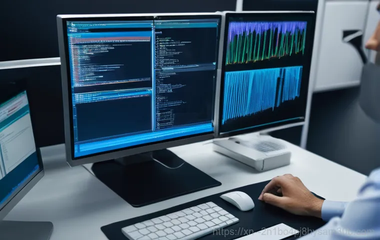 주교동 NTFS_FILE_SYSTEM - A young adult, perhaps in their late 20s, sits at a modern desk in a home office, head in hands, loo...
