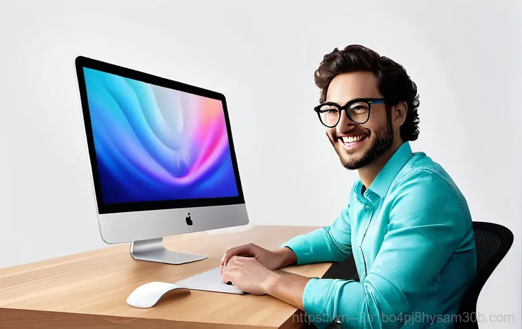 인헌동 아이맥 판매 및 수리 - **Prompt: The Frustrated User and the Slow iMac**
    A wide shot of a person, appearing visibly fru...