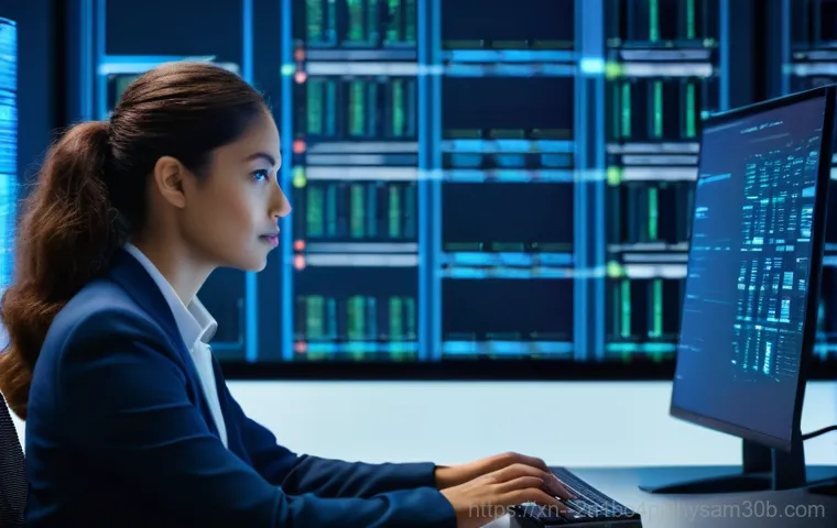개포동 STATUS_KERNEL_PERMISSION_DENIED - A focused software developer, dressed in a comfortable hoodie and jeans, sits at a modern desk with ...
