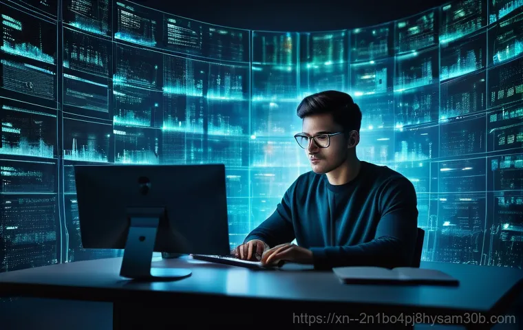 선유동 FAT_FILE_SYSTEM - **Prompt:** A focused professional, in their early 30s, is confidently managing digital files in a m...
