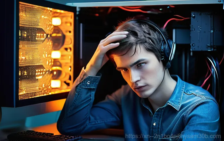 동소문동 STATUS_FILE_CORRUPTION - Image Prompt 1: The Frustration of Hardware Failure**