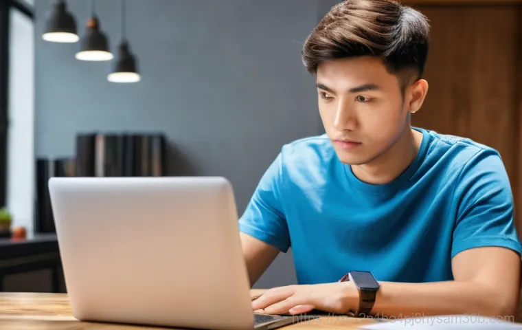 사직동 노트북 laptop 출장방문수리점 - Inside a modern, well-organized living room, a professional male laptop repair technician, appearing...