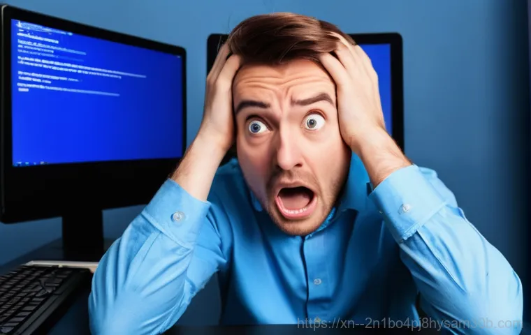 교북동 PAGE_FAULT_IN_NONPAGED_AREA - Image Prompt 1: The User's Frustration with a Blue Screen**