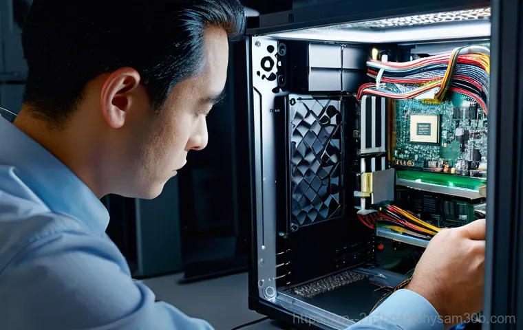 일원동 STATUS_KERNEL_POWER_FAILURE - A close-up shot of a person, mid-30s, looking utterly frustrated and stressed, with their hands runn...