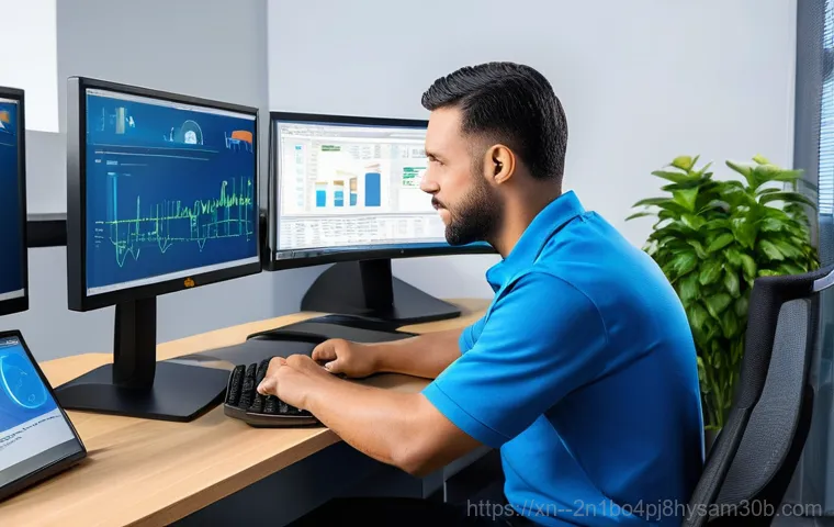 이촌동 REGISTRY_ERROR - **The Digital Time Traveler: System Restore in Action.**
    A bright, clean, and modern home office...