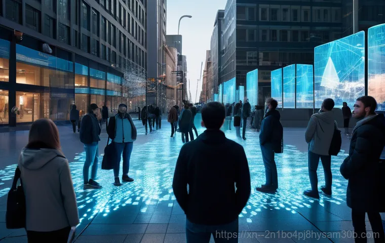 회기동 HARDWARE_MEMORY_FAILURE - An abstract, high-angle view of a smart city's digital circulatory system. Bright, glowing data stre...